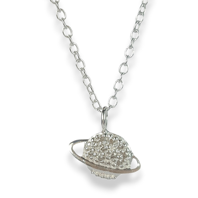 Sterling Silver Saturn Pendant Necklace Sterling Silver Saturn Pendant Necklace