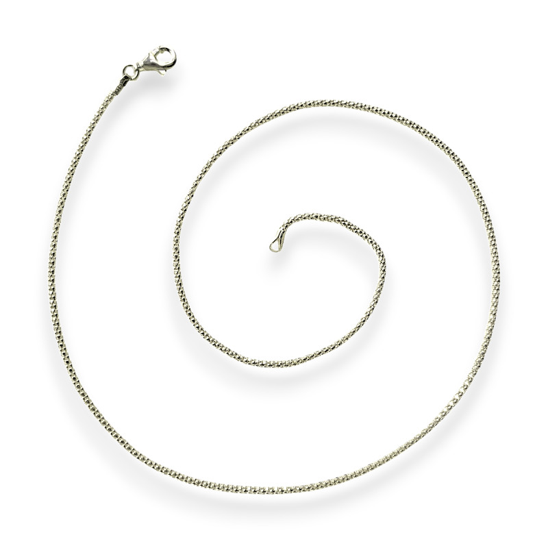 Italian Sterling Silver Pop Corn Chain 16" Italian Sterling Silver Pop Corn Chain 16"