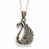 Swan Sterling Silver Pendant Necklace