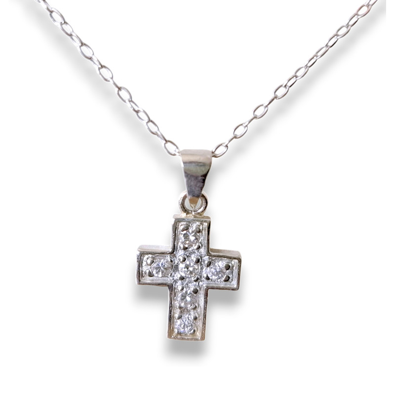 Sterling Silver Dainty Cross Pendant Necklace Sterling Silver Dainty Cross Pendant Necklace