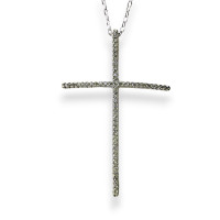 Large Cross Sterling Silver Necklace