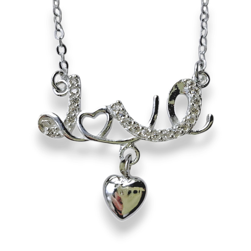 LOVE Heart Pendant Sterling Silver Necklace LOVE Heart Pendant Sterling Silver Necklace
