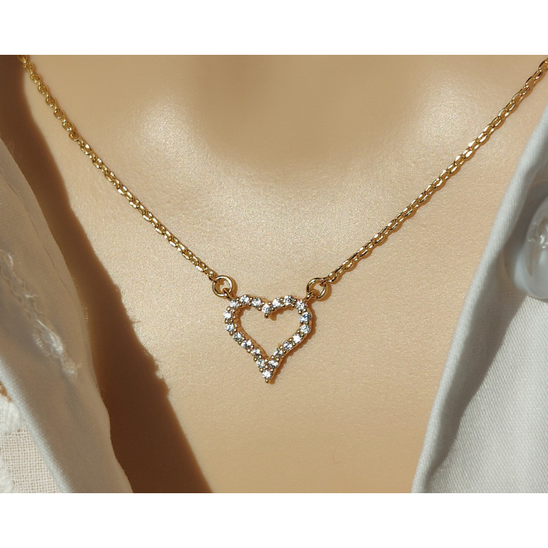 Heart Cubic Zirconia Paved Necklace Heart Cubic Zirconia Paved Necklace