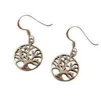 Sterling Silver Dainty Tree of Life Drop Earrings