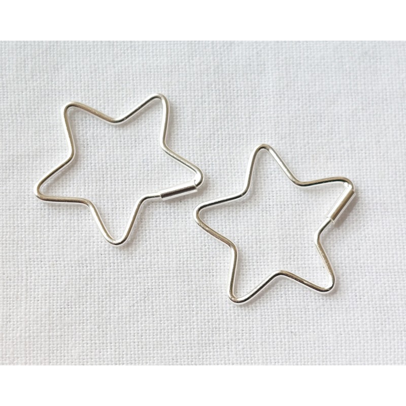Sterling Silver Star Hoop Earrings Sterling Silver Star Hoop Earrings