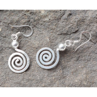 Spiral Drop Earrings Sterling Silver 