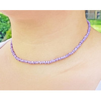 Lilac Shell Heishi Choker Necklace