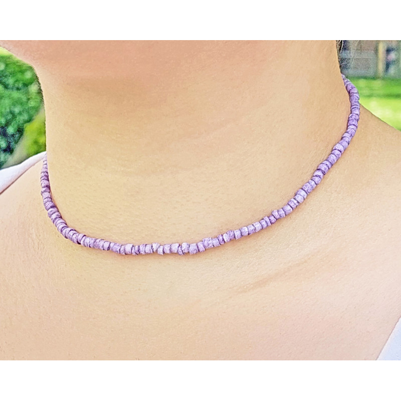 Lilac Shell Heishi Choker Necklace Lilac Shell Heishi Choker Necklace