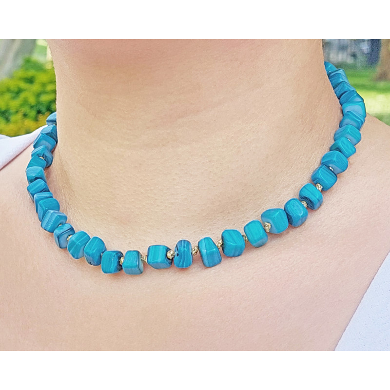 Shell Beads Knotted Necklace - Turquoise Shell Beads Knotted Necklace - Turquoise