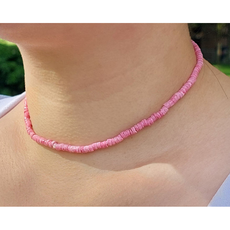 Pink Heishi Choker Necklace Pink Heishi Choker Necklace