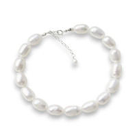 Pearl Bracelet with Silver Clasp