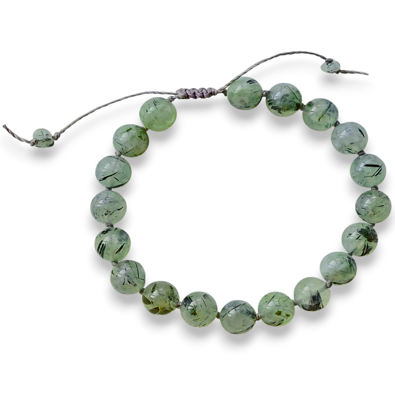 Prehnite with Epidote Bracelet 10mm Prehnite with Epidote Bracelet 10mm