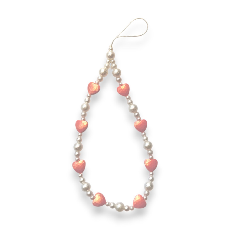 Hearts and Pearls Chain Phone Charm Hearts and Pearls Chain Phone Charm