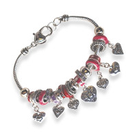 Heart Silver Charms Bracelet