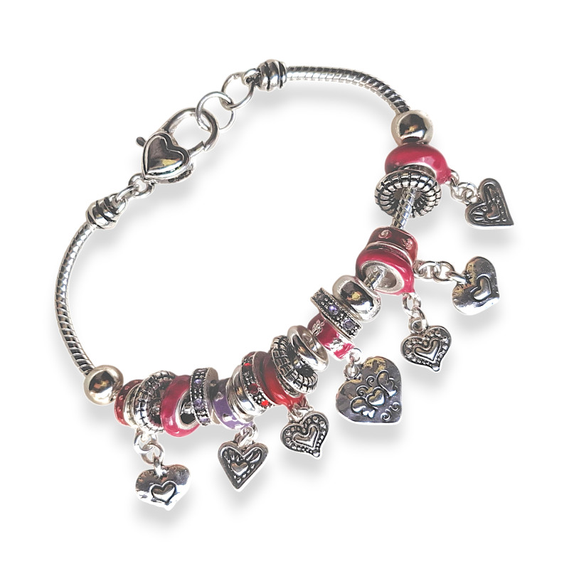 Heart Silver Charms Bracelet Heart Silver Charms Bracelet