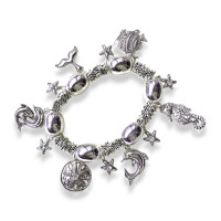 Sea Creatures Charms Silver Bracelet