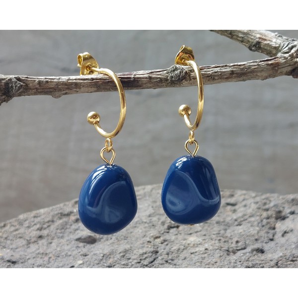 Pearl Stainless Steel Hoop Earrings