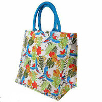 Jute Shopping Bag - Tropical Birds