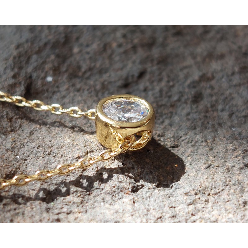 Gold Slider Solitaire Necklace Gold Slider Solitaire Necklace
