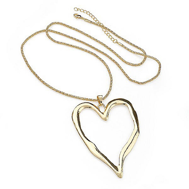 Lagenlook Large Heart Pendant Long Necklace Lagenlook Large Heart Pendant Long Necklace