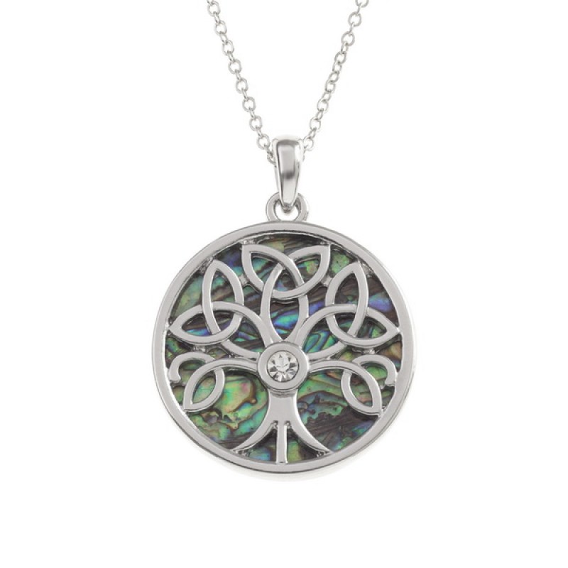 Celtic Tree of Life Abalone Paua Shell Pendant Necklace Celtic Tree of Life Abalone Paua Shell Pendant Necklace