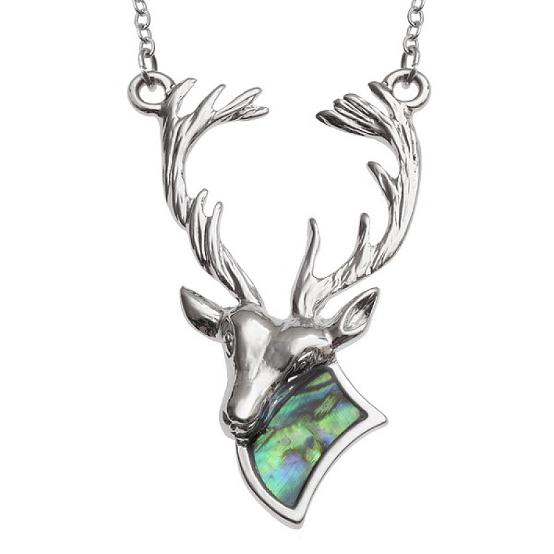 Stag Paua Abalone Shell Pendant Necklace Stag Paua Abalone Shell Pendant Necklace