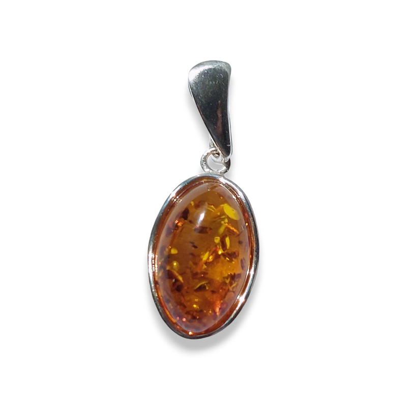 Oval Baltic Amber Pendant 925 Sterling Silver Oval Baltic Amber Pendant 925 Sterling Silver