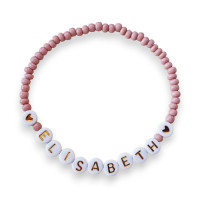 Gold Letter Beads Bracelet 4mm