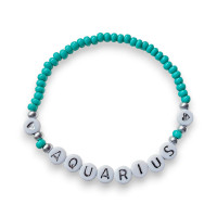 Silver Letter Beads Bracelet 4mm