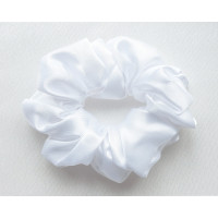 Scrunchie - White Silky Satin