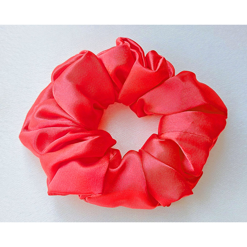 Scrunchie - Red Silky Satin Scrunchie - Red Silky Satin