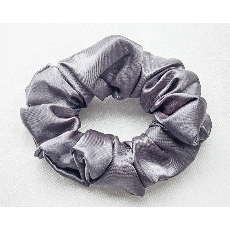 Scrunchie - Dark Grey Silky Satin Scrunchie - Dark Grey Silky Satin