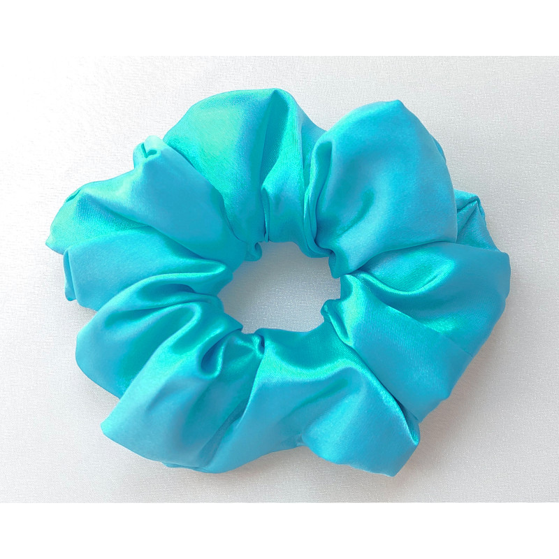 Scrunchie - Turquoise Silky Satin Scrunchie - Turquoise Silky Satin