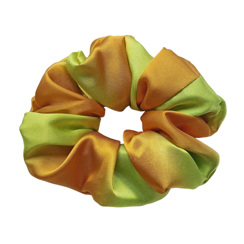 Scrunchie - Gold and Lime Satin