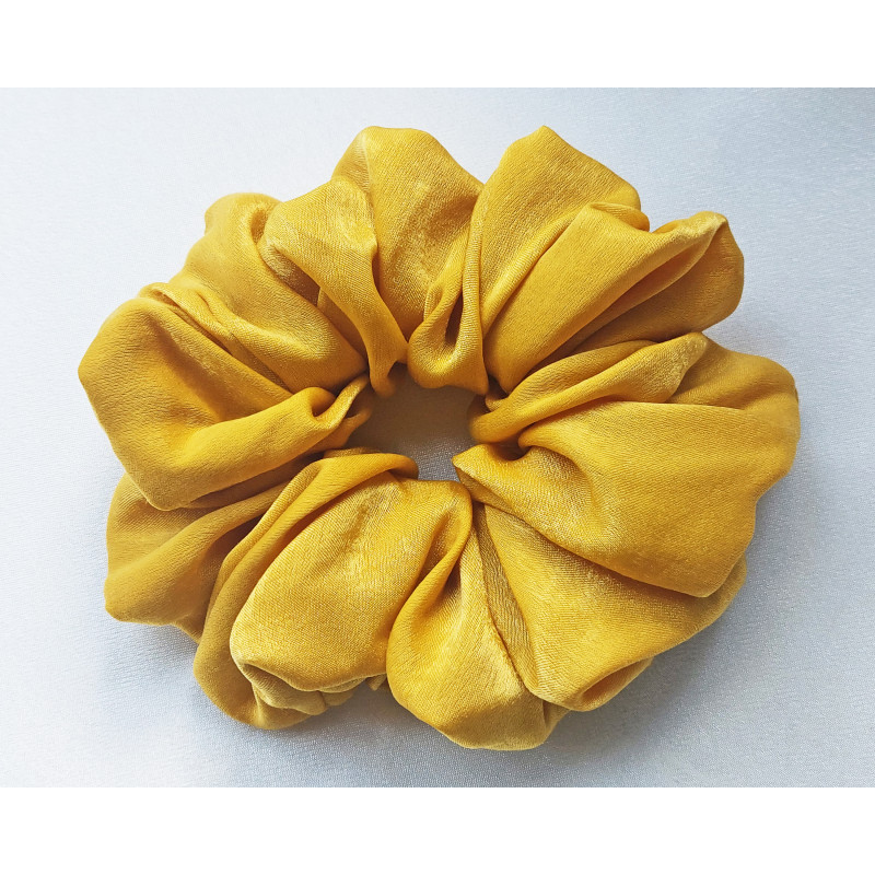 Scrunchie - Yellow Ochre Velvet Satin Scrunchie - Yellow Ochre Velvet Satin