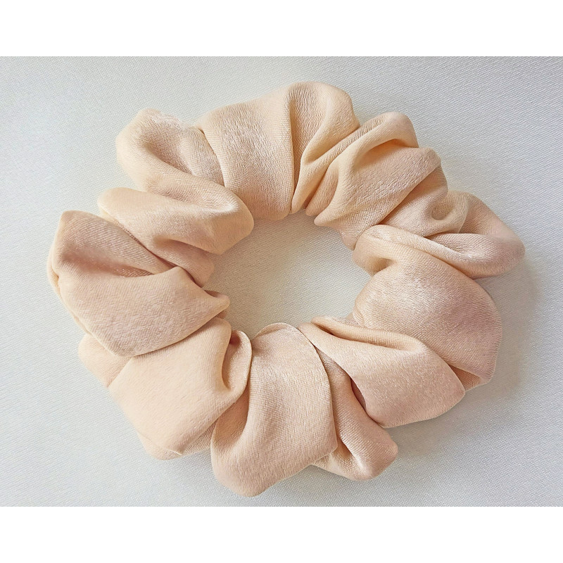 Scrunchie - Nude Velvet Satin Scrunchie - Nude Velvet Satin