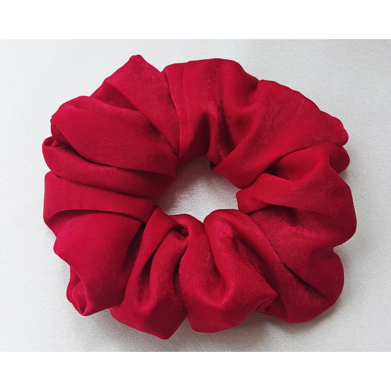 Scrunchie - Cherry Red Velvet Satin Scrunchie - Cherry Red Velvet Satin