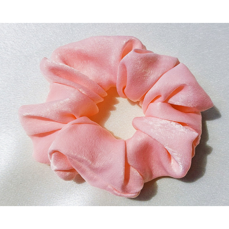 Scrunchie - Pink Velvet Satin Scrunchie - Pink Velvet Satin
