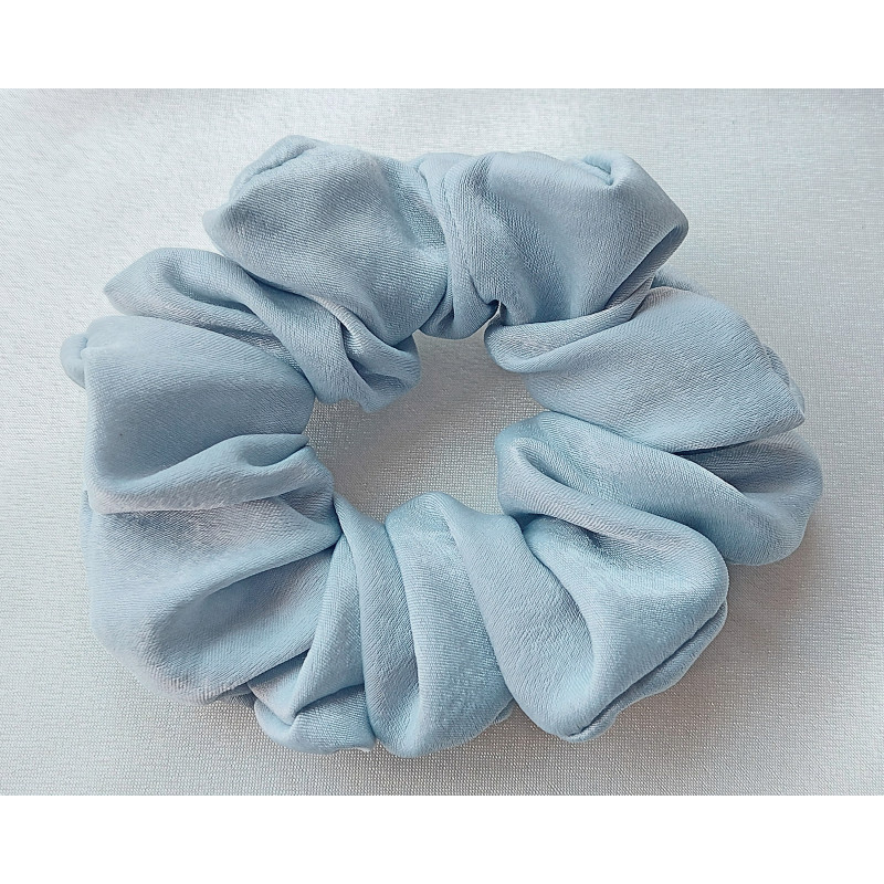 Scrunchie - Ice Blue Velvet Satin Scrunchie - Ice Blue Velvet Satin