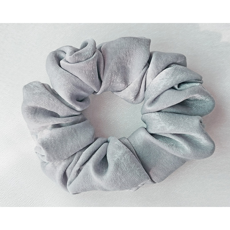 Scrunchie - Silver Grey Velvet Satin Scrunchie - Silver Grey Velvet Satin