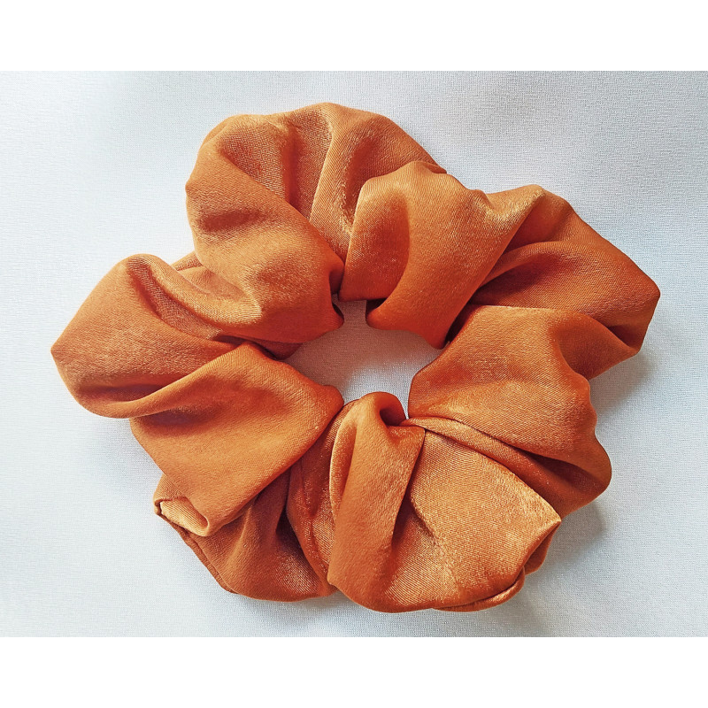Scrunchie - Terracotta Brown Velvet Satin Scrunchie - Terracotta Brown Velvet Satin
