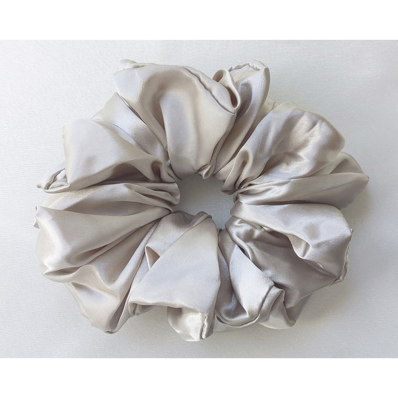 Scrunchie - Beige Silky Satin Scrunchie - Beige Silky Satin