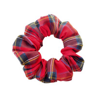 Scrunchie - Red Tartan Cotton