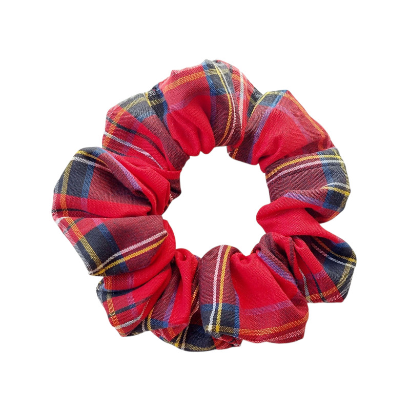 Scrunchie - Red Tartan Cotton Scrunchie - Red Tartan Cotton