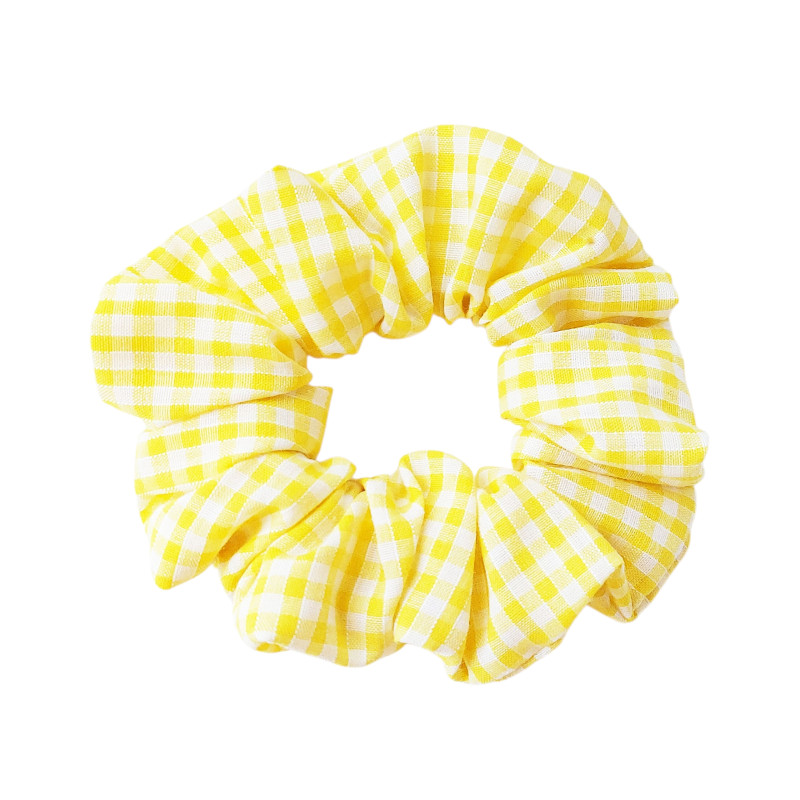 Scrunchie - Yellow Gingham Scrunchie - Yellow Gingham