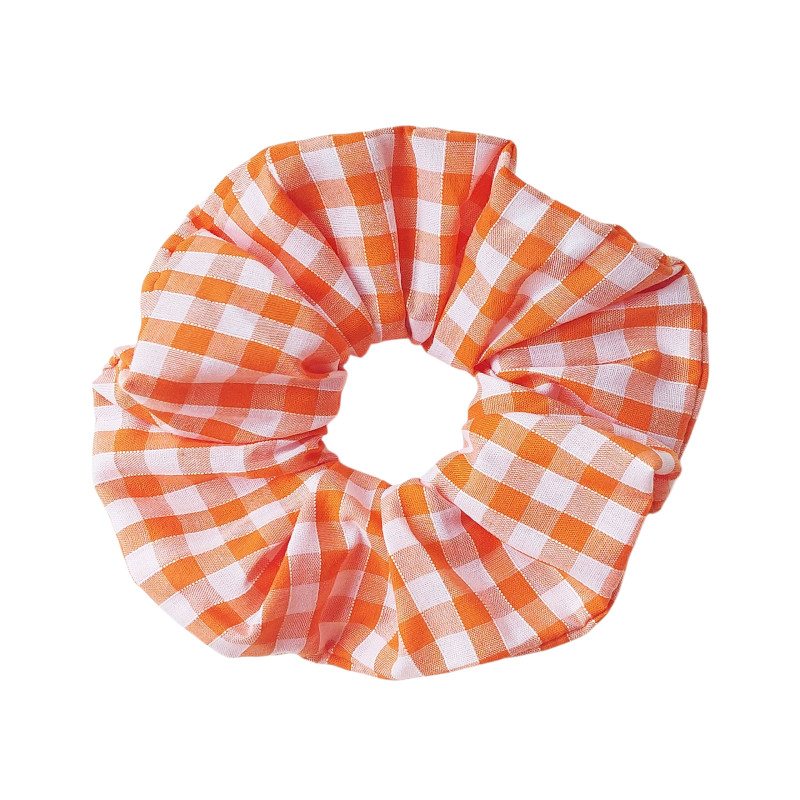 Orange Gingham Hair Scrunchies Orange Gingham Hair Scrunchies