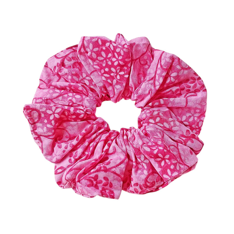 Scrunchie - Pink Floral Batik Scrunchie - Pink Floral Batik
