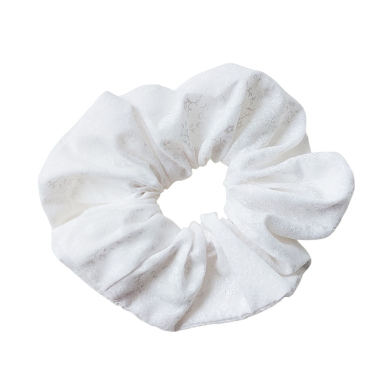 Scrunchie - White Floral Scrunchie - White Floral