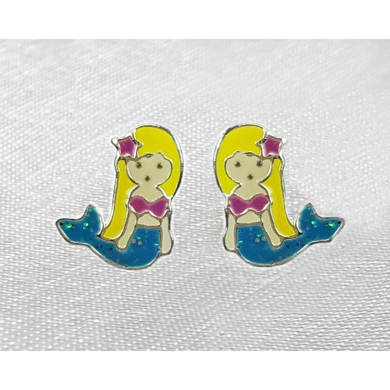 Mermaid Earrings 925 Sterling Silver
