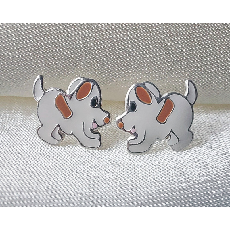 White Dog Earrings 925 Sterling Silver White Dog Earrings 925 Sterling Silver